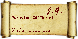 Jakovics Gábriel névjegykártya